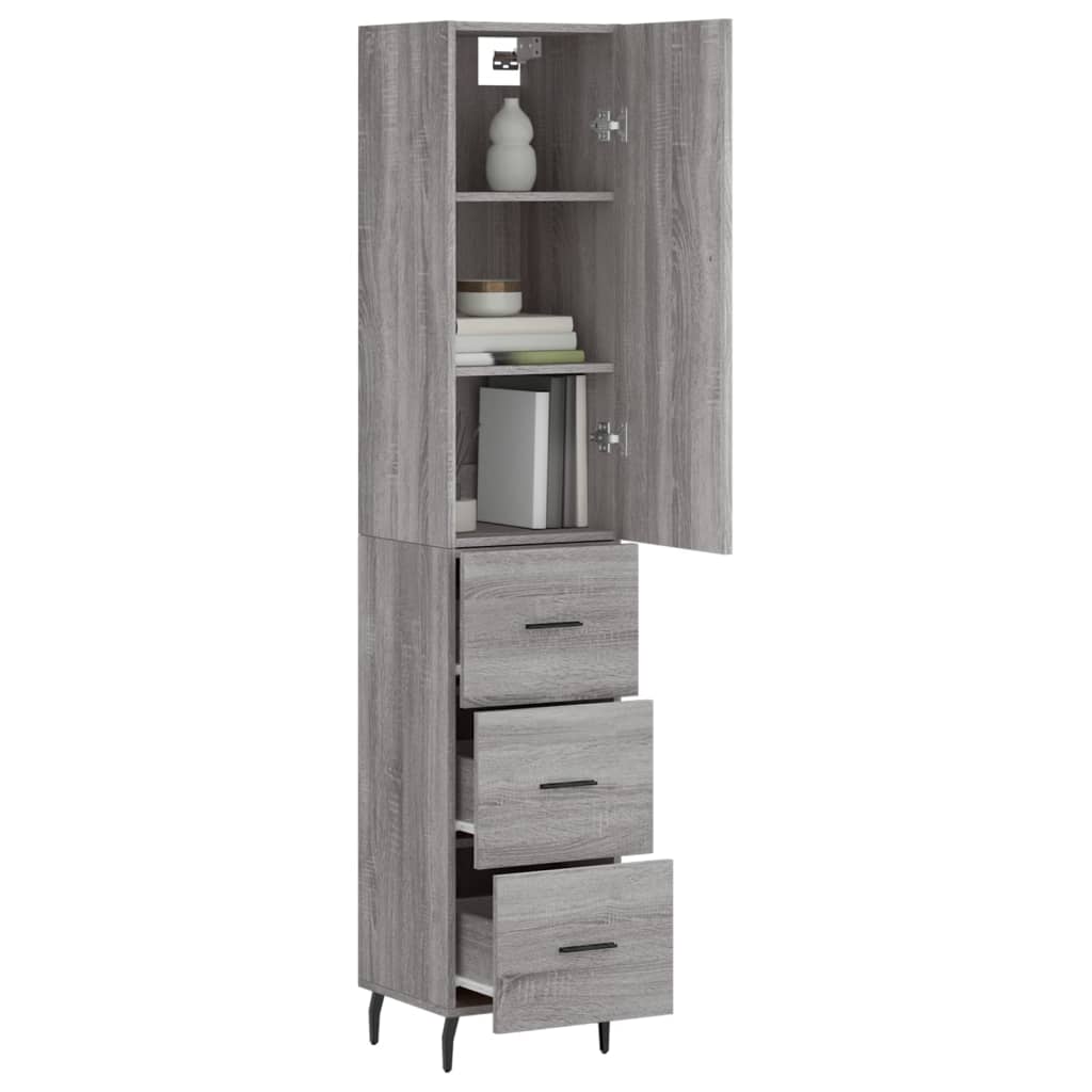 Highboard Grey Sonoma 34,5x34x180 cm Engineered Wood