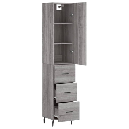 Highboard Grey Sonoma 34,5x34x180 cm Engineered Wood