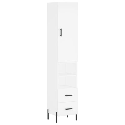 Highboard White 34,5x34x180 cm Engineered Wood