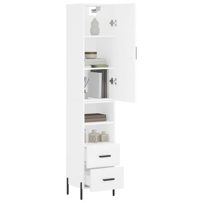 Highboard White 34,5x34x180 cm Engineered Wood