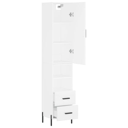 Highboard White 34,5x34x180 cm Engineered Wood