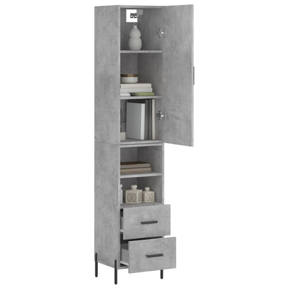Highboard Concrete Grey 34,5x34x180 cm Engineered Wood