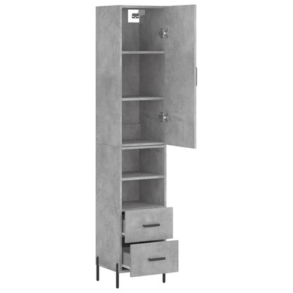 Highboard Concrete Grey 34,5x34x180 cm Engineered Wood