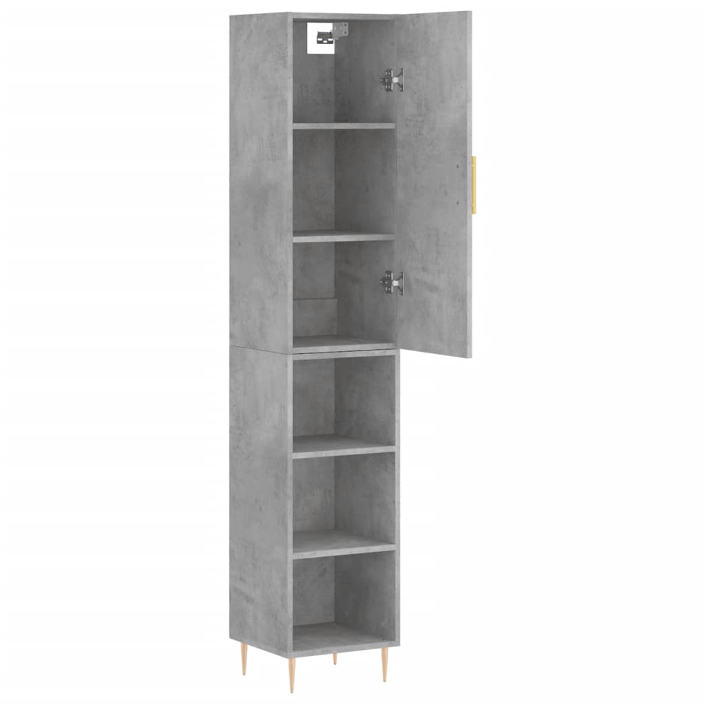 Highboard Concrete Grey 34.5x34x180 cm Engineered Wood