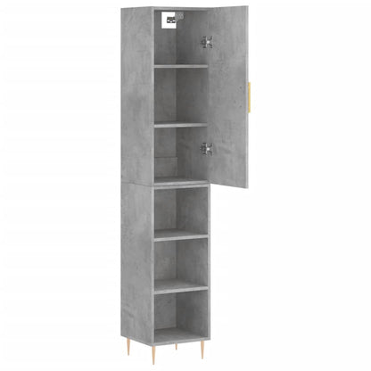 Highboard Concrete Grey 34.5x34x180 cm Engineered Wood
