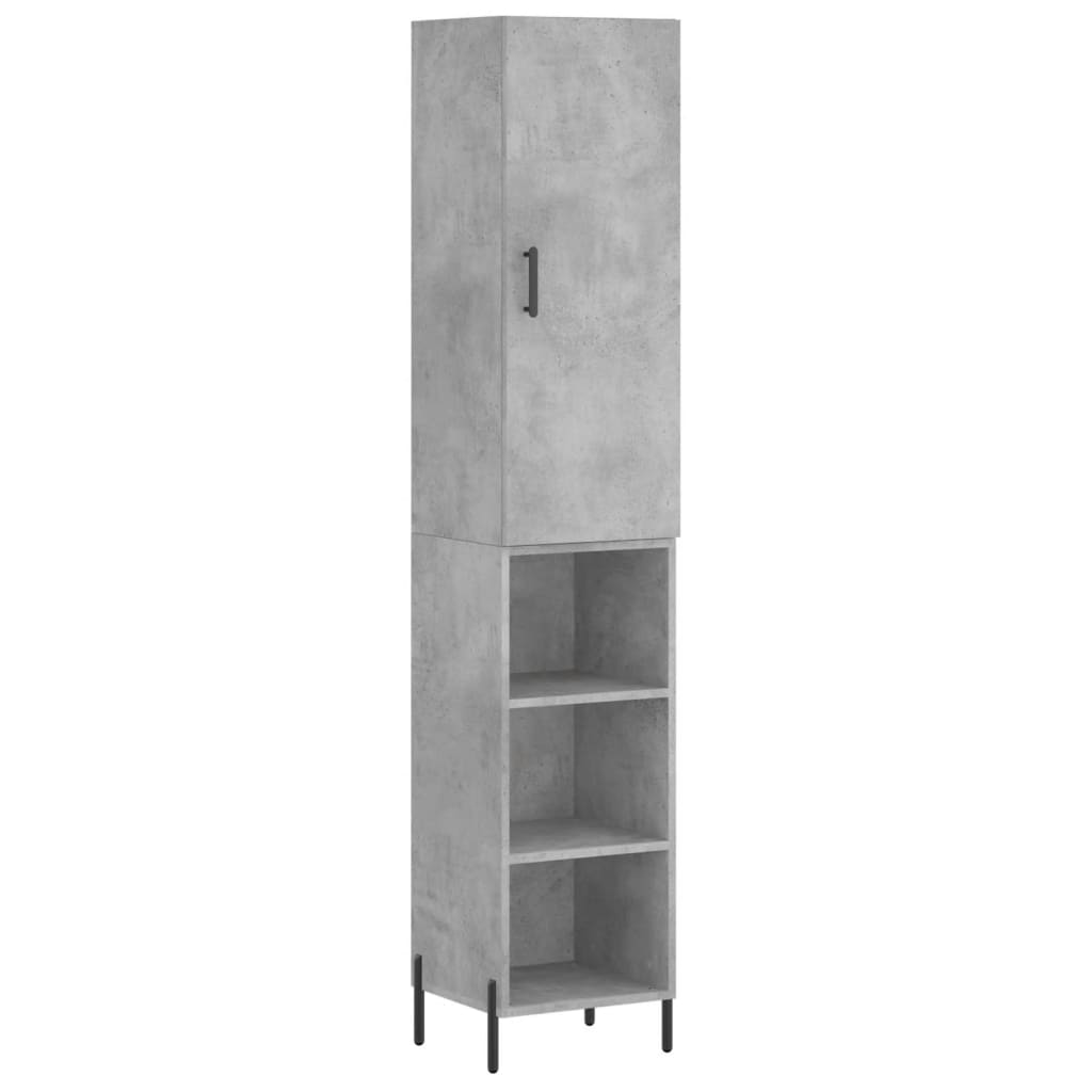 Highboard Concrete Grey 34,5x34x180 cm Engineered Wood