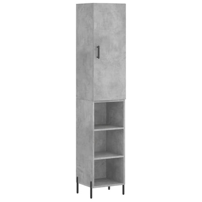Highboard Concrete Grey 34,5x34x180 cm Engineered Wood