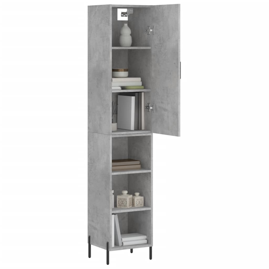 Highboard Concrete Grey 34,5x34x180 cm Engineered Wood