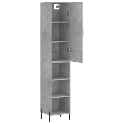 Highboard Concrete Grey 34,5x34x180 cm Engineered Wood