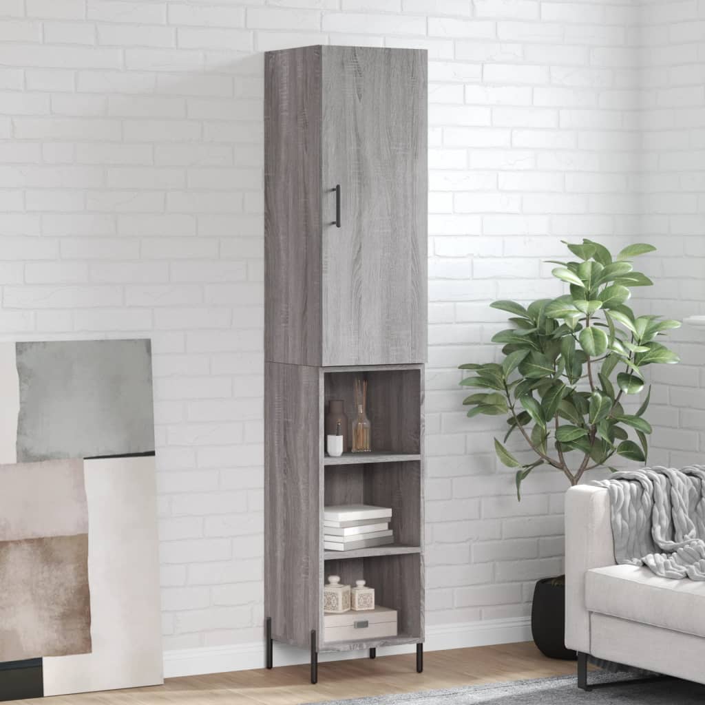 Highboard Grey Sonoma 34,5x34x180 cm Engineered Wood