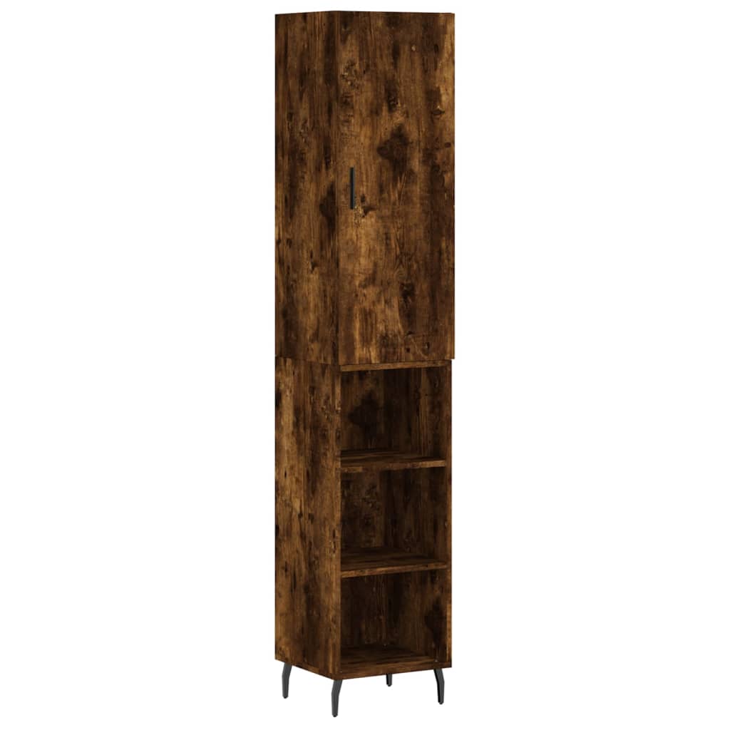 Highboard Smoked Oak 34,5x34x180 cm Engineered Wood
