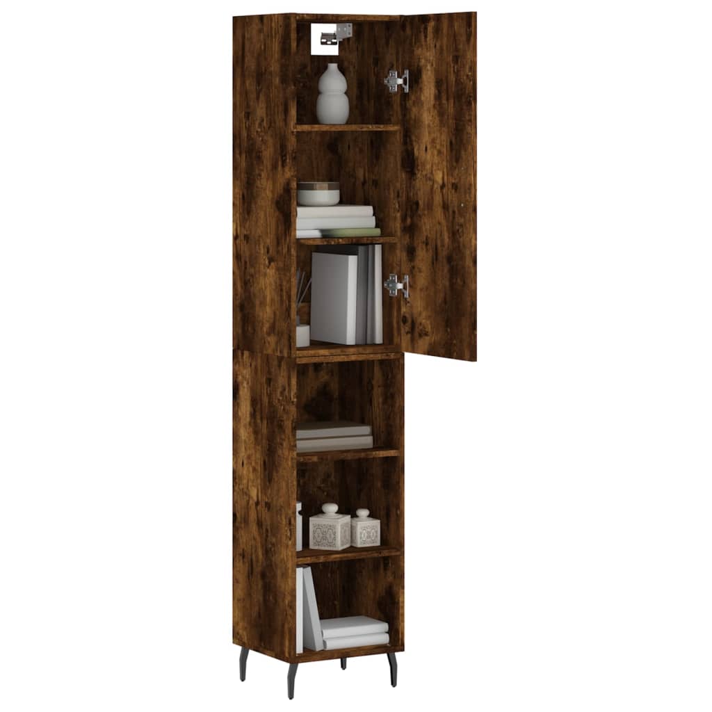 Highboard Smoked Oak 34,5x34x180 cm Engineered Wood