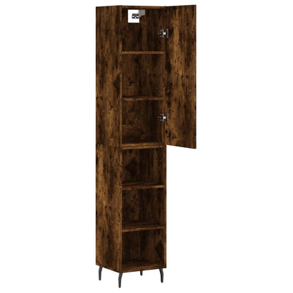 Highboard Smoked Oak 34,5x34x180 cm Engineered Wood