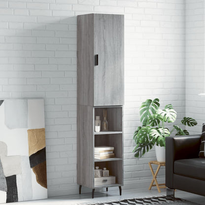 Highboard Grey Sonoma 34,5x34x180 cm Engineered Wood