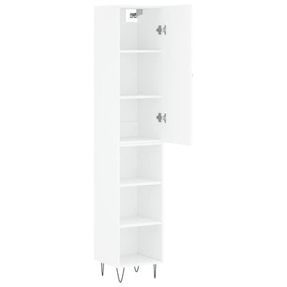 Highboard White 34.5x34x180 cm Engineered Wood