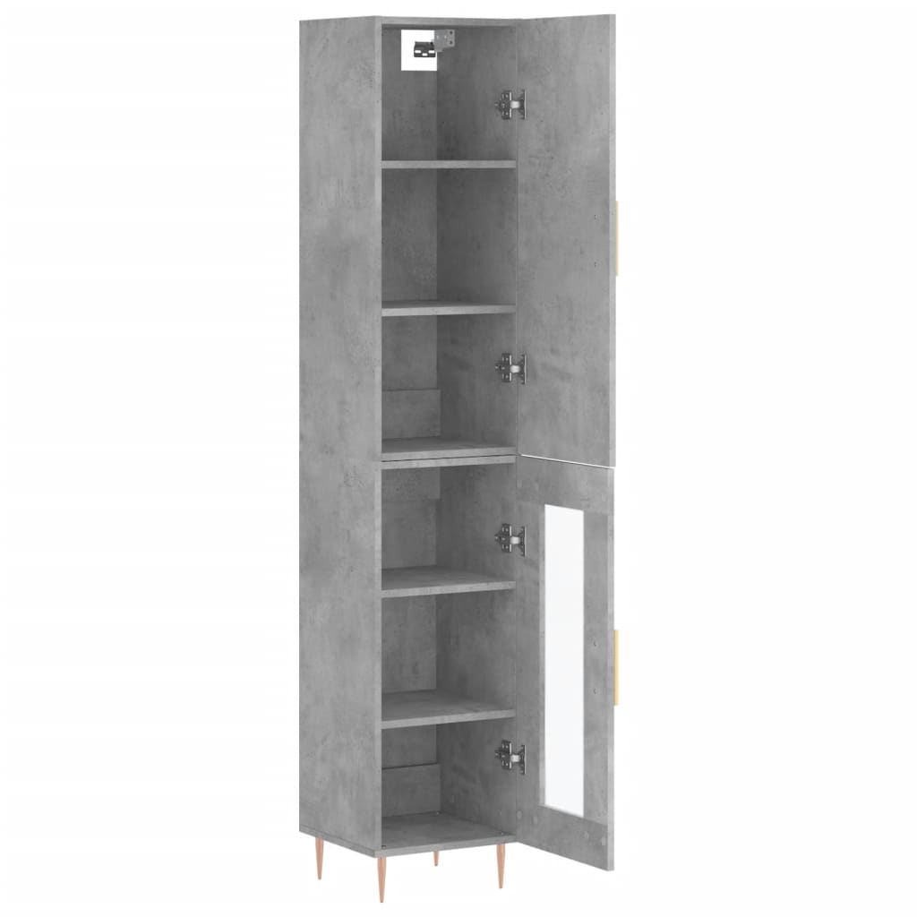 Highboard Concrete Grey 34.5x34x180 cm Engineered Wood