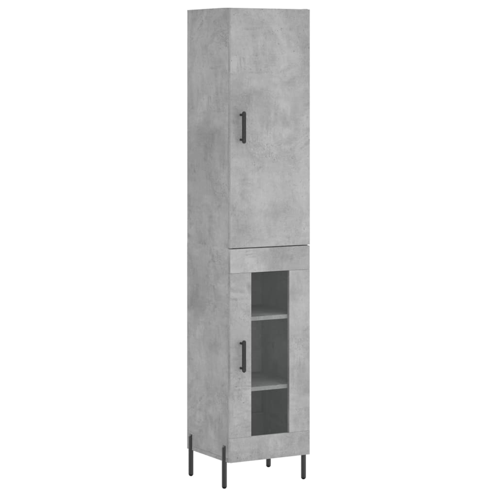 Highboard Concrete Grey 34,5x34x180 cm Engineered Wood