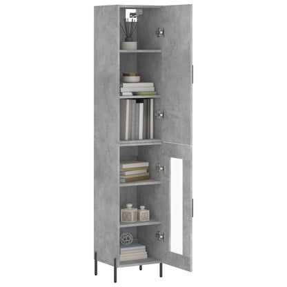 Highboard Concrete Grey 34,5x34x180 cm Engineered Wood