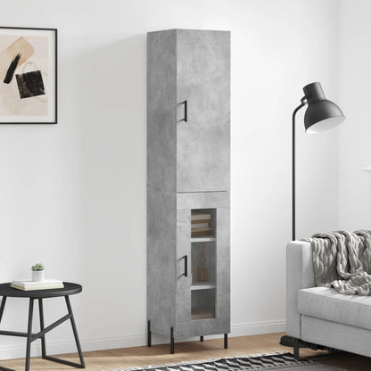 Highboard Concrete Grey 34,5x34x180 cm Engineered Wood