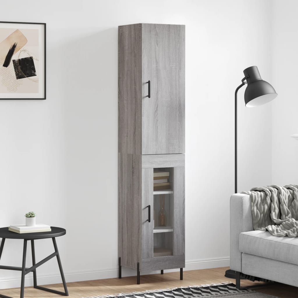 Highboard Grey Sonoma 34,5x34x180 cm Engineered Wood