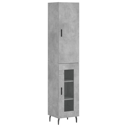 Highboard Concrete Grey 34,5x34x180 cm Engineered Wood