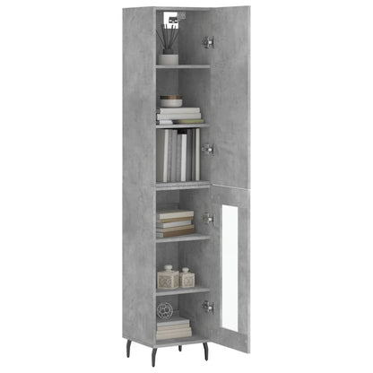 Highboard Concrete Grey 34,5x34x180 cm Engineered Wood