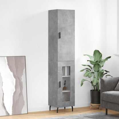 Highboard Concrete Grey 34,5x34x180 cm Engineered Wood