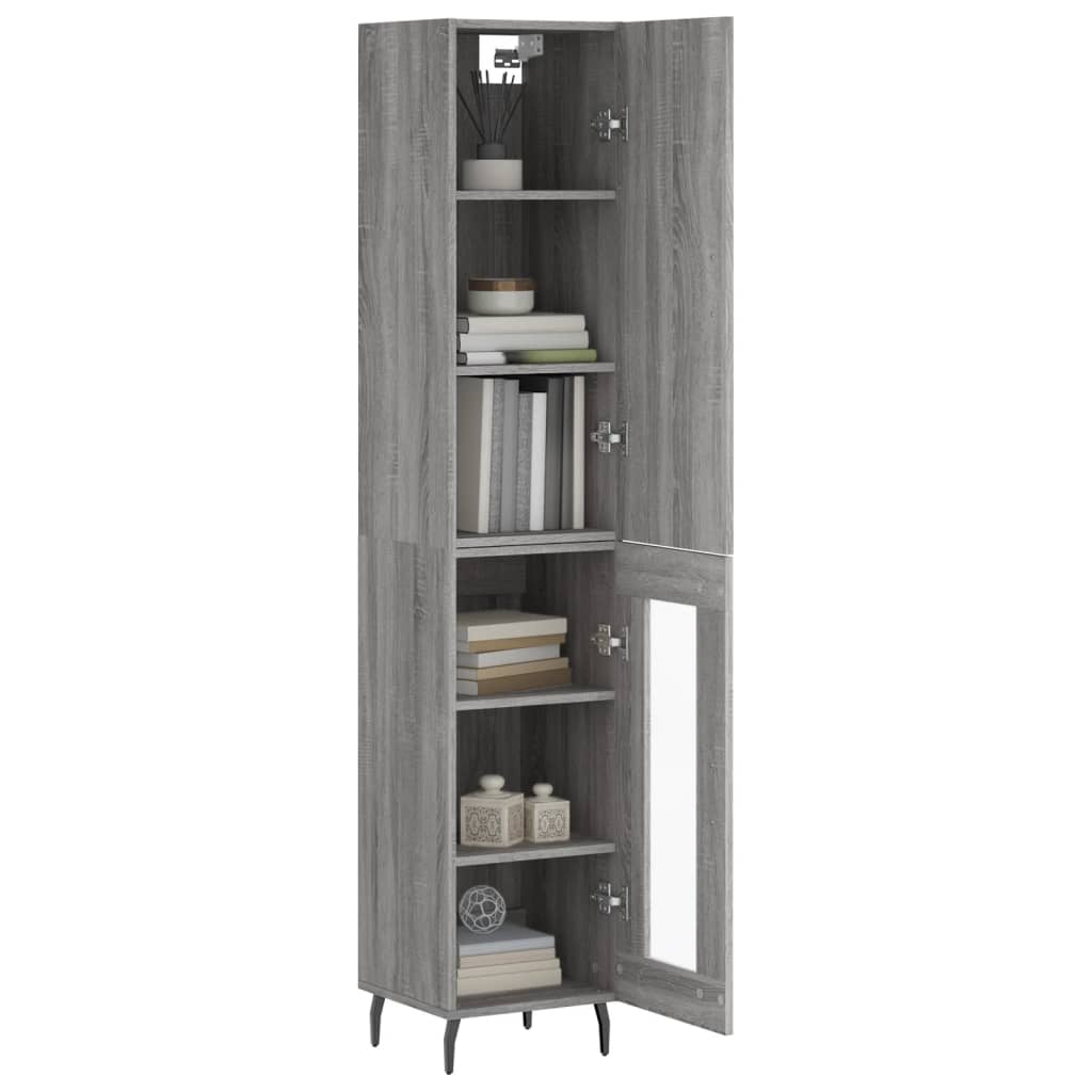 Highboard Grey Sonoma 34,5x34x180 cm Engineered Wood