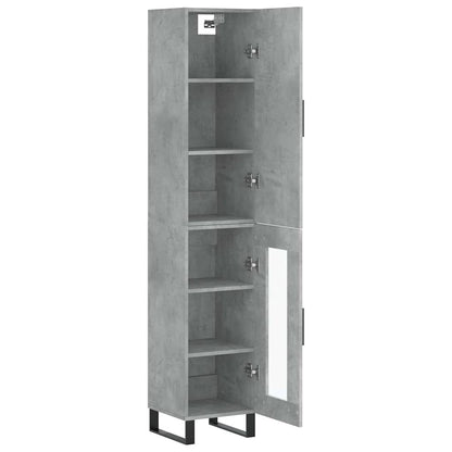 Highboard Concrete Grey 34.5x34x180 cm Engineered Wood