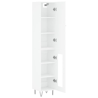 Highboard White 34.5x34x180 cm Engineered Wood
