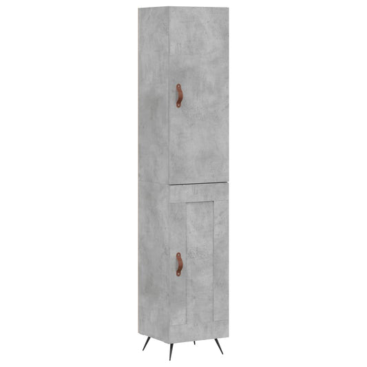 Highboard Concrete Grey 34.5x34x180 cm Engineered Wood