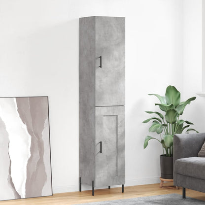 Highboard Concrete Grey 34,5x34x180 cm Engineered Wood