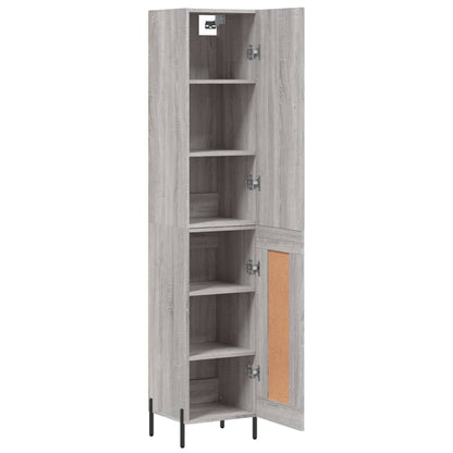 Highboard Grey Sonoma 34,5x34x180 cm Engineered Wood
