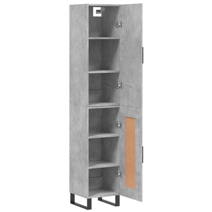 Highboard Concrete Grey 34.5x34x180 cm Engineered Wood