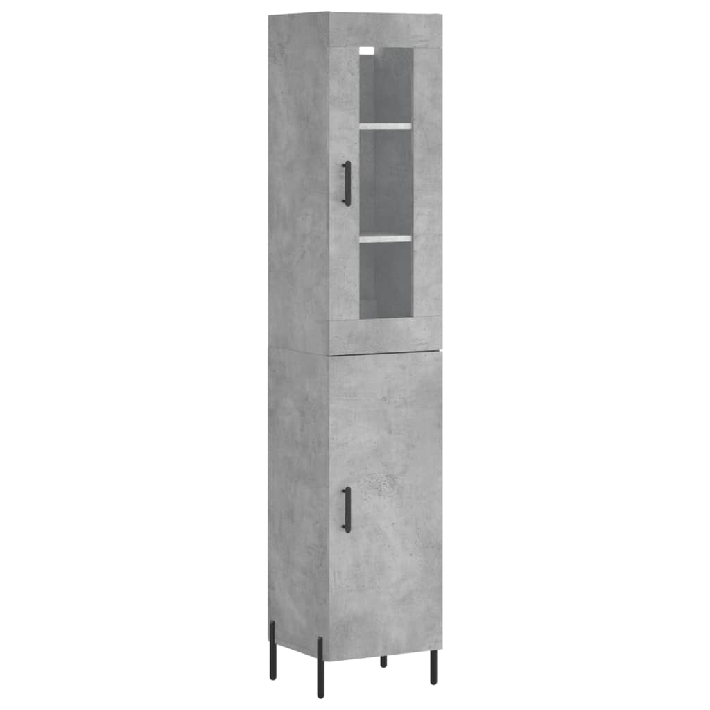 Highboard Concrete Grey 34,5x34x180 cm Engineered Wood