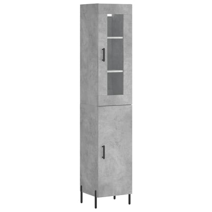 Highboard Concrete Grey 34,5x34x180 cm Engineered Wood