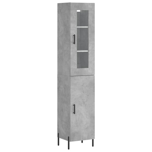 Highboard Concrete Grey 34,5x34x180 cm Engineered Wood