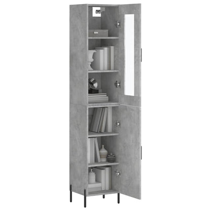 Highboard Concrete Grey 34,5x34x180 cm Engineered Wood