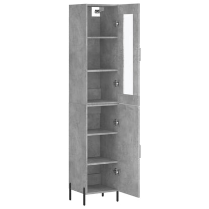 Highboard Concrete Grey 34,5x34x180 cm Engineered Wood