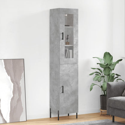 Highboard Concrete Grey 34,5x34x180 cm Engineered Wood
