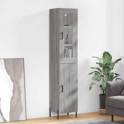 Highboard Grey Sonoma 34,5x34x180 cm Engineered Wood