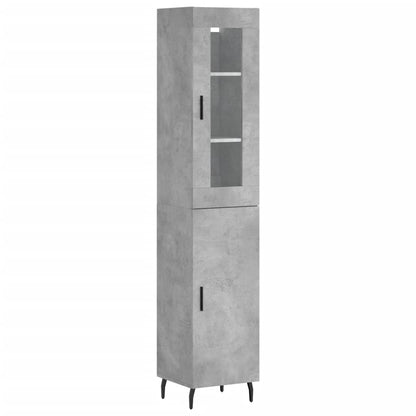 Highboard Concrete Grey 34,5x34x180 cm Engineered Wood
