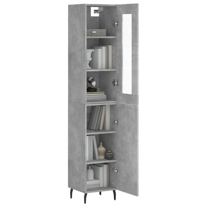 Highboard Concrete Grey 34,5x34x180 cm Engineered Wood