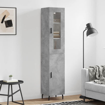 Highboard Concrete Grey 34,5x34x180 cm Engineered Wood
