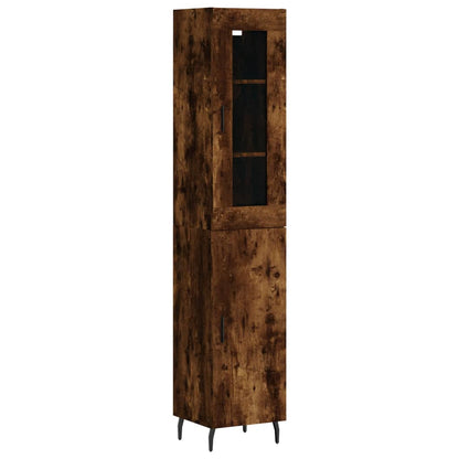 Highboard Smoked Oak 34,5x34x180 cm Engineered Wood