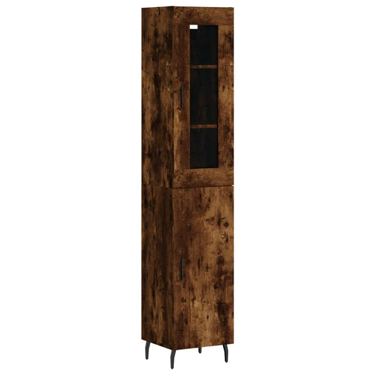 Highboard Smoked Oak 34,5x34x180 cm Engineered Wood