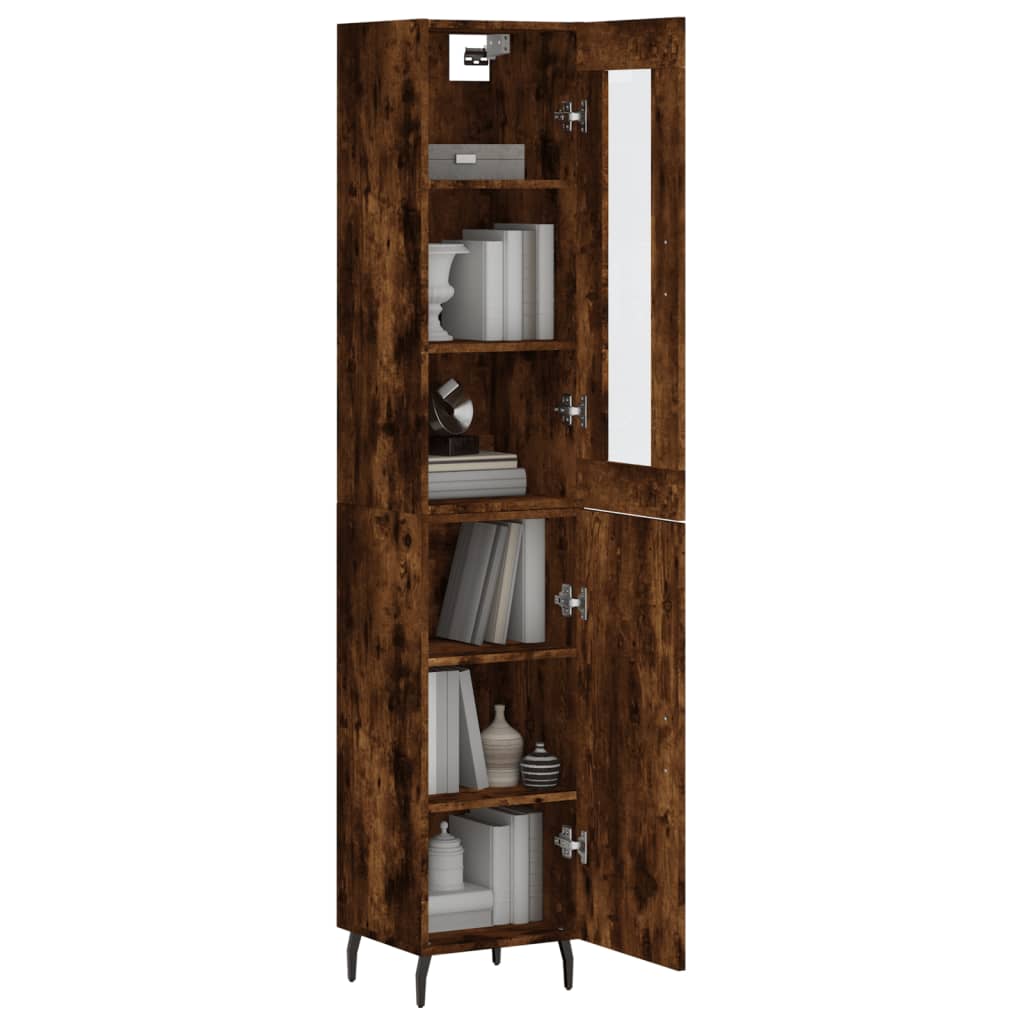 Highboard Smoked Oak 34,5x34x180 cm Engineered Wood