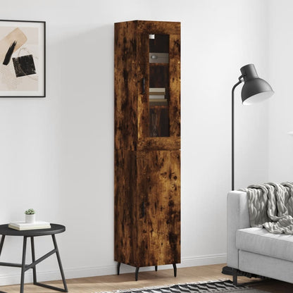 Highboard Smoked Oak 34,5x34x180 cm Engineered Wood