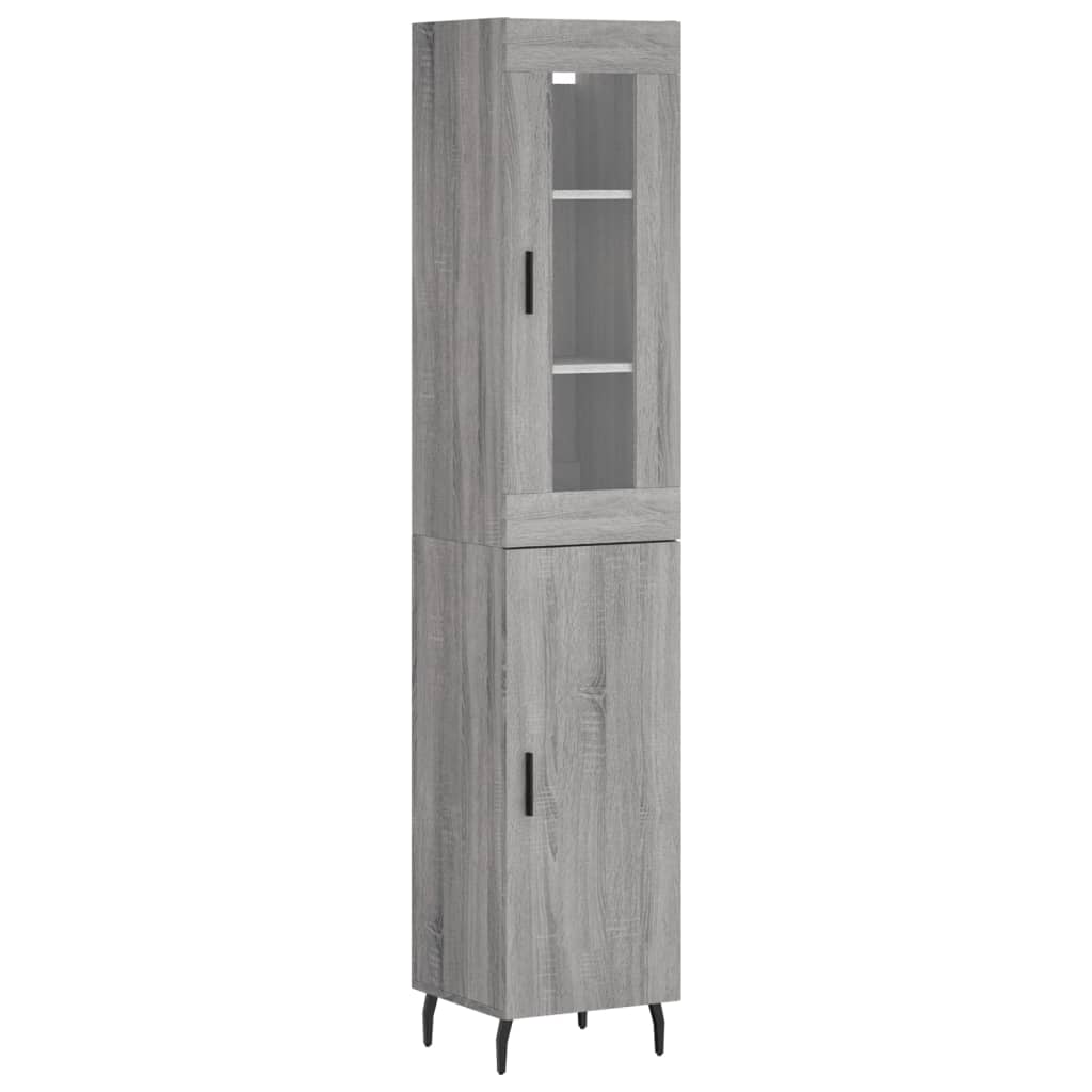 Highboard Grey Sonoma 34,5x34x180 cm Engineered Wood