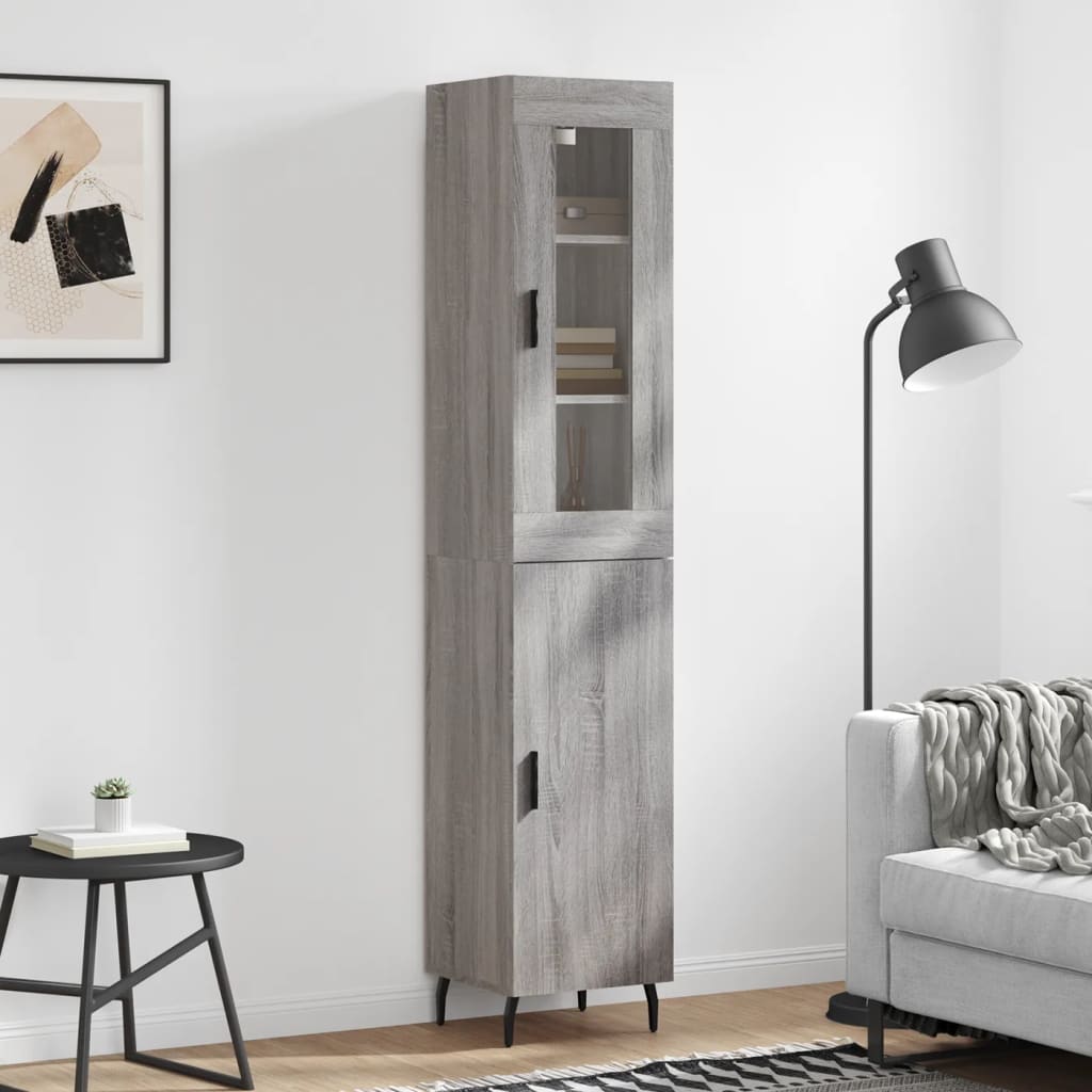 Highboard Grey Sonoma 34,5x34x180 cm Engineered Wood